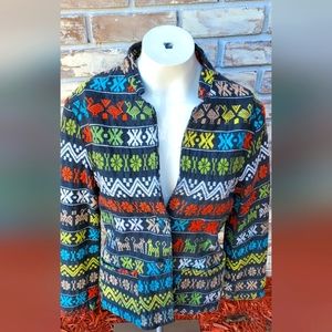 Vtg Hand Embroidered Guatemalan Cotton Blazer style Jacket